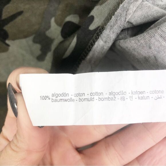 ZARA | Camouflage Boxy Short Sleeve Semi Cropped Green/Black Tee Women’s Size M - Picture 7 of 8